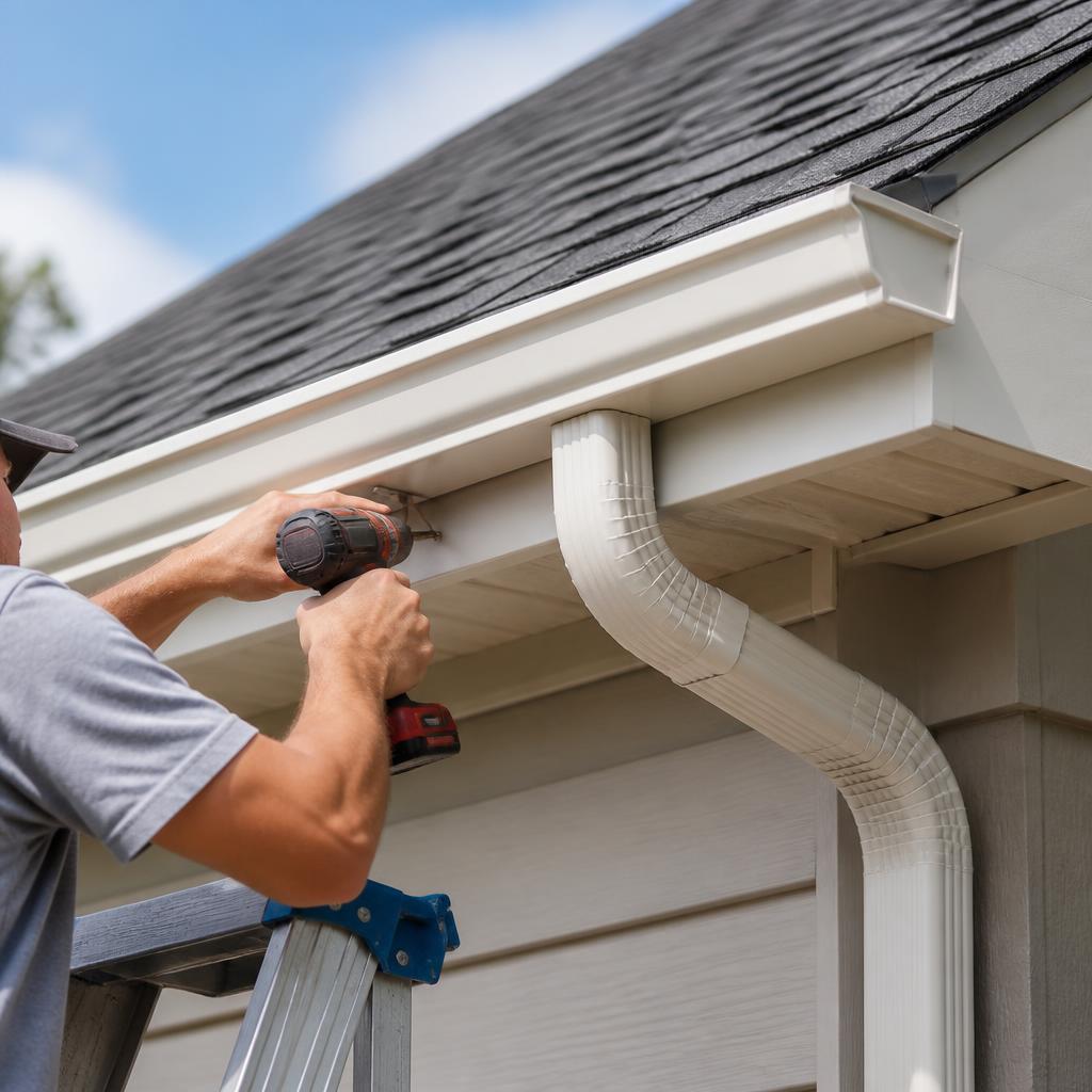 New seamless gutter installation